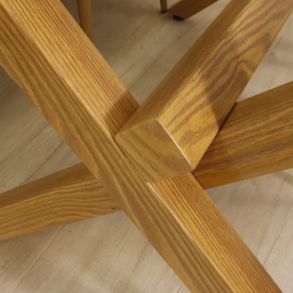 Comedor Rectangular XT Vidrio 140x90cm + 4 Sillas Berna Velvet Oak 7