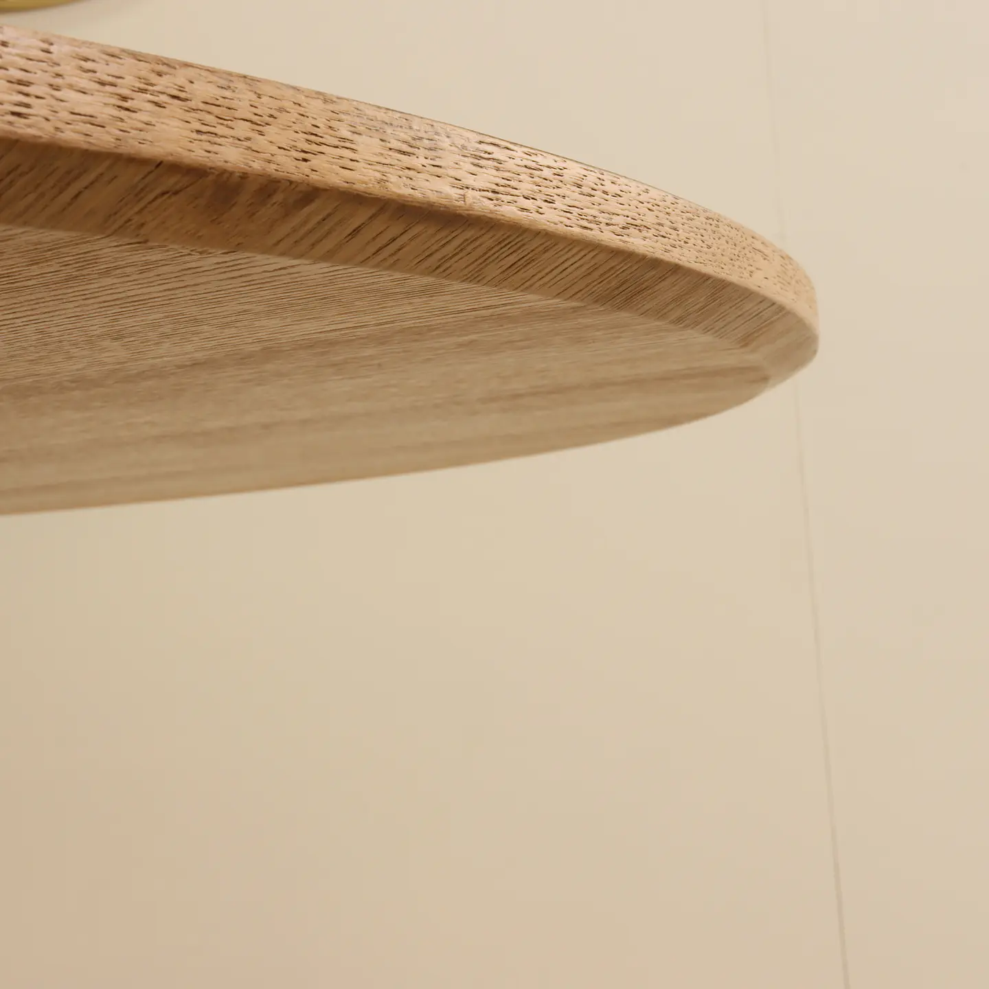 Comedor Redondo Tulip Wood Base Blanca 100cm + 4 Sillas Lino 5