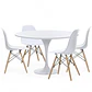 Comedor Redondo Tulip Blanco 80cm + 4 Sillas Eames Clásicas Blanco - Miniatura 8