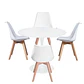 Comedor Redondo Tulip Blanco 80cm + 4 Sillas Eames Acolchadas Blanco - Miniatura 4