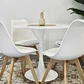 Comedor Redondo Tulip Blanco 80cm + 4 Sillas Eames Acolchadas Blanco - Miniatura 2