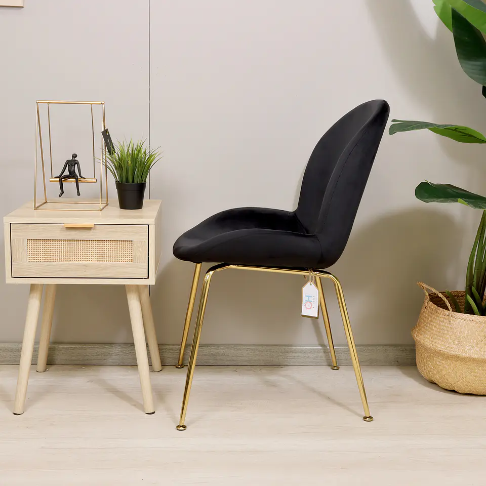 Silla Berta Velvet Base Dorada 9
