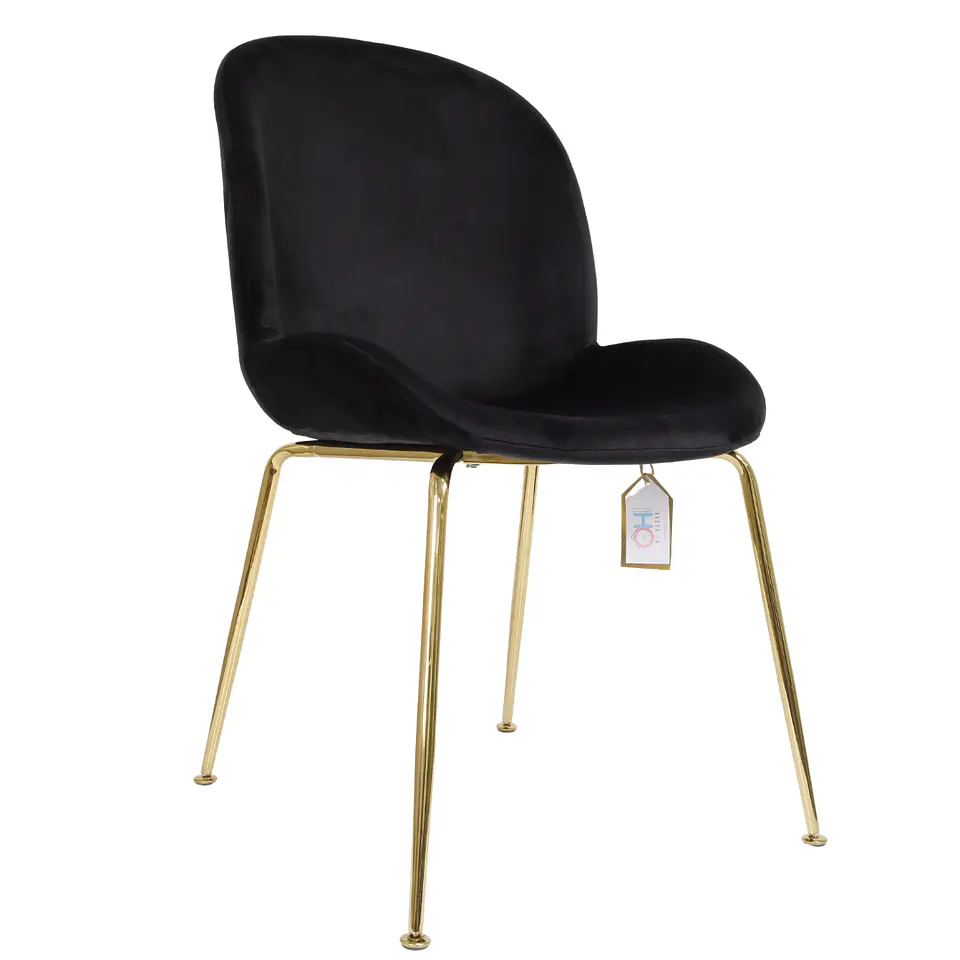 Silla Berta Velvet Base Dorada 11