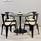 Comedor Redondo Tulip Negro 100cm + 4 Sillas Tolix Pierre - Miniatura 1