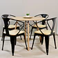 Comedor Redondo Eames Wood 100cm + 4 Sillas Tolix Pierre - Miniatura 4