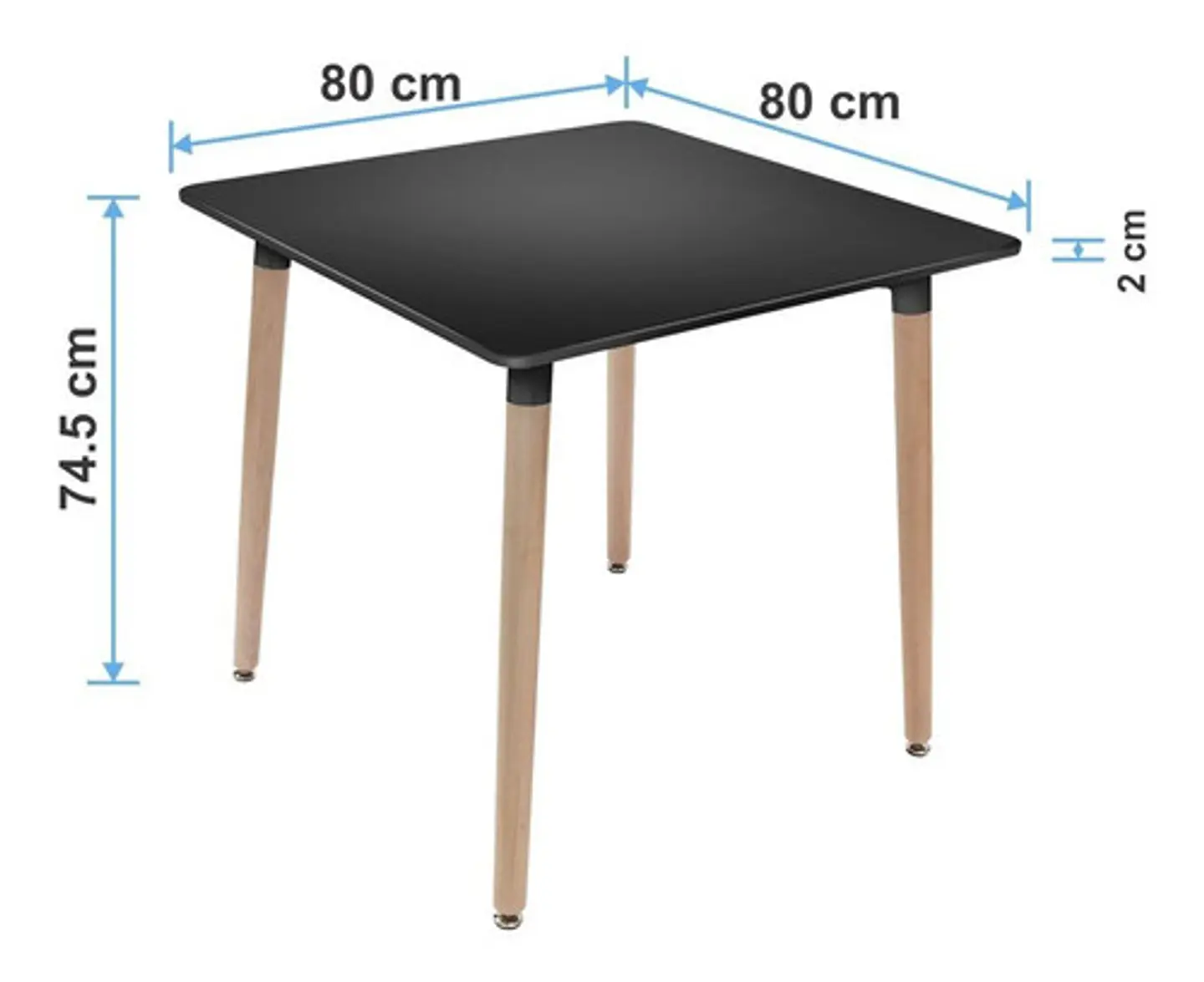 Mesa Eames Cuadrada 80x80x75cm 11