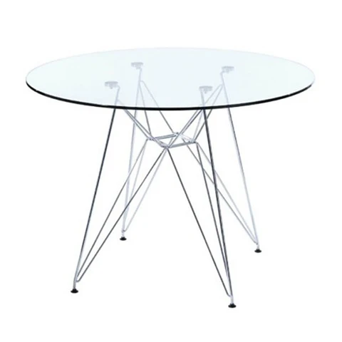 Mesa Eames Redonda Steel de Vidrio - (80cm, 100cm)