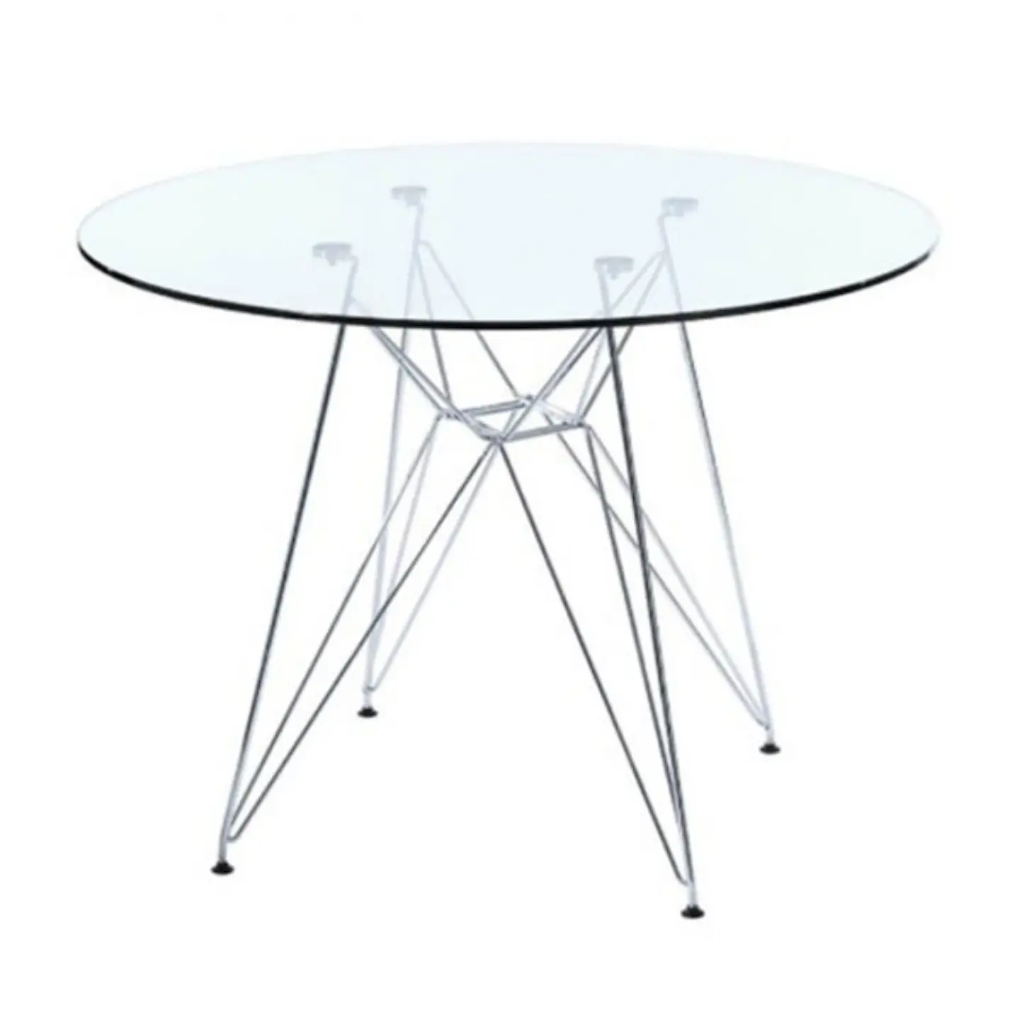 Mesa Eames Redonda Steel de Vidrio - (80cm, 100cm) 1