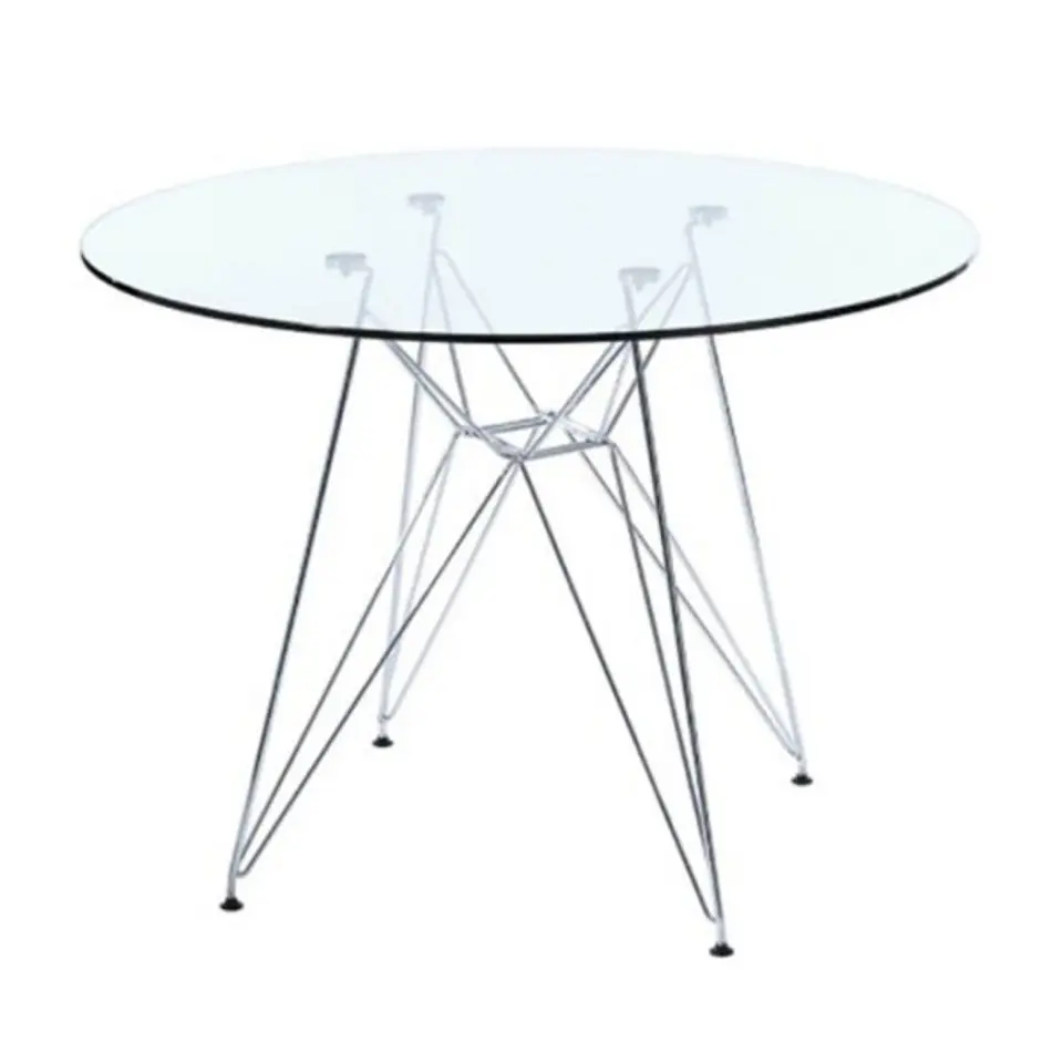 Mesa Eames Redonda Steel de Vidrio - (80cm, 100cm) 1