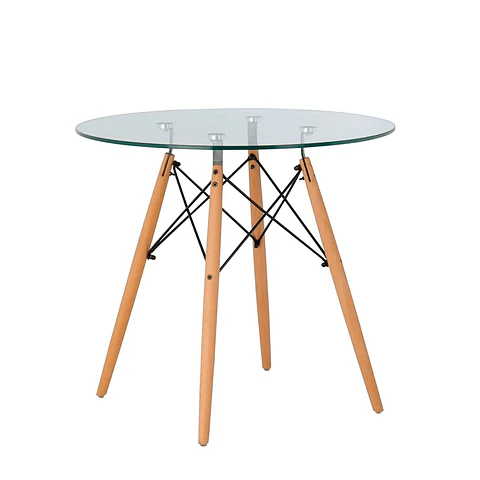 Mesa Eames Redonda de Vidrio - (80cm, 100cm, 120cm)