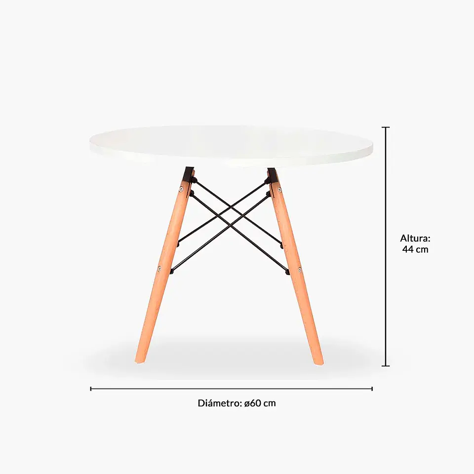 Mesa Redonda Infantil para Niños - Estilo Eames 60cm 9