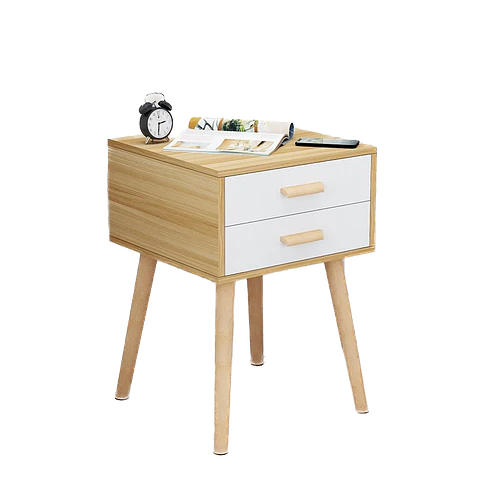 Velador Doble Eames Madera Clara