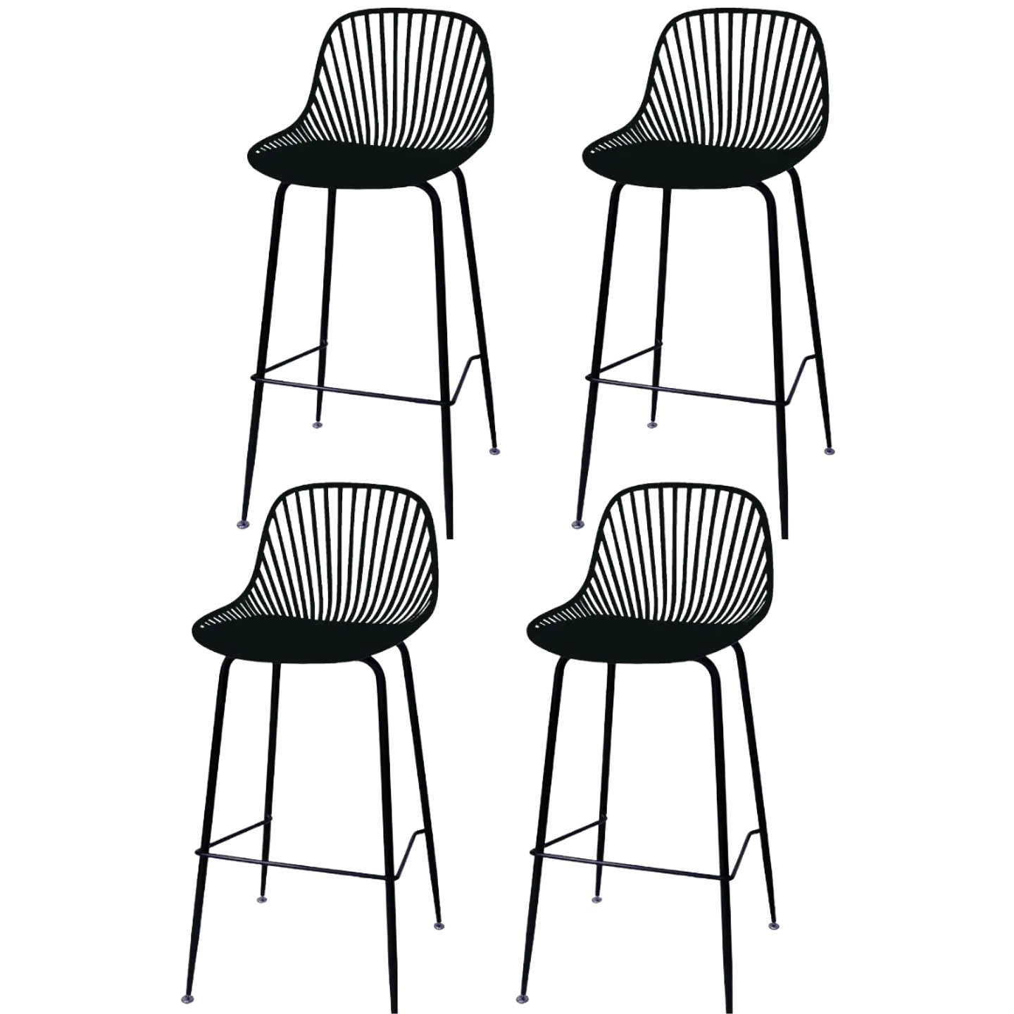 Pack 4 Taburetes Tropea Negro 77cm  1
