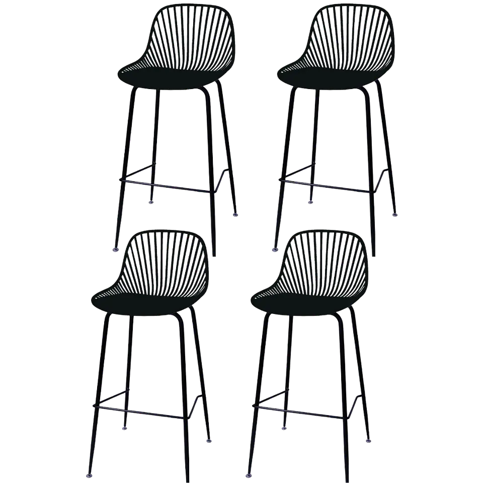 Pack 4 Taburetes Tropea Negro 77cm  1