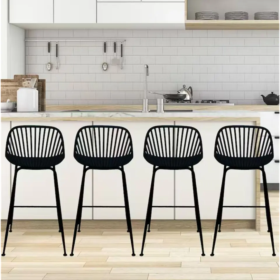 Pack 4 Taburetes Tropea Negro 77cm  4