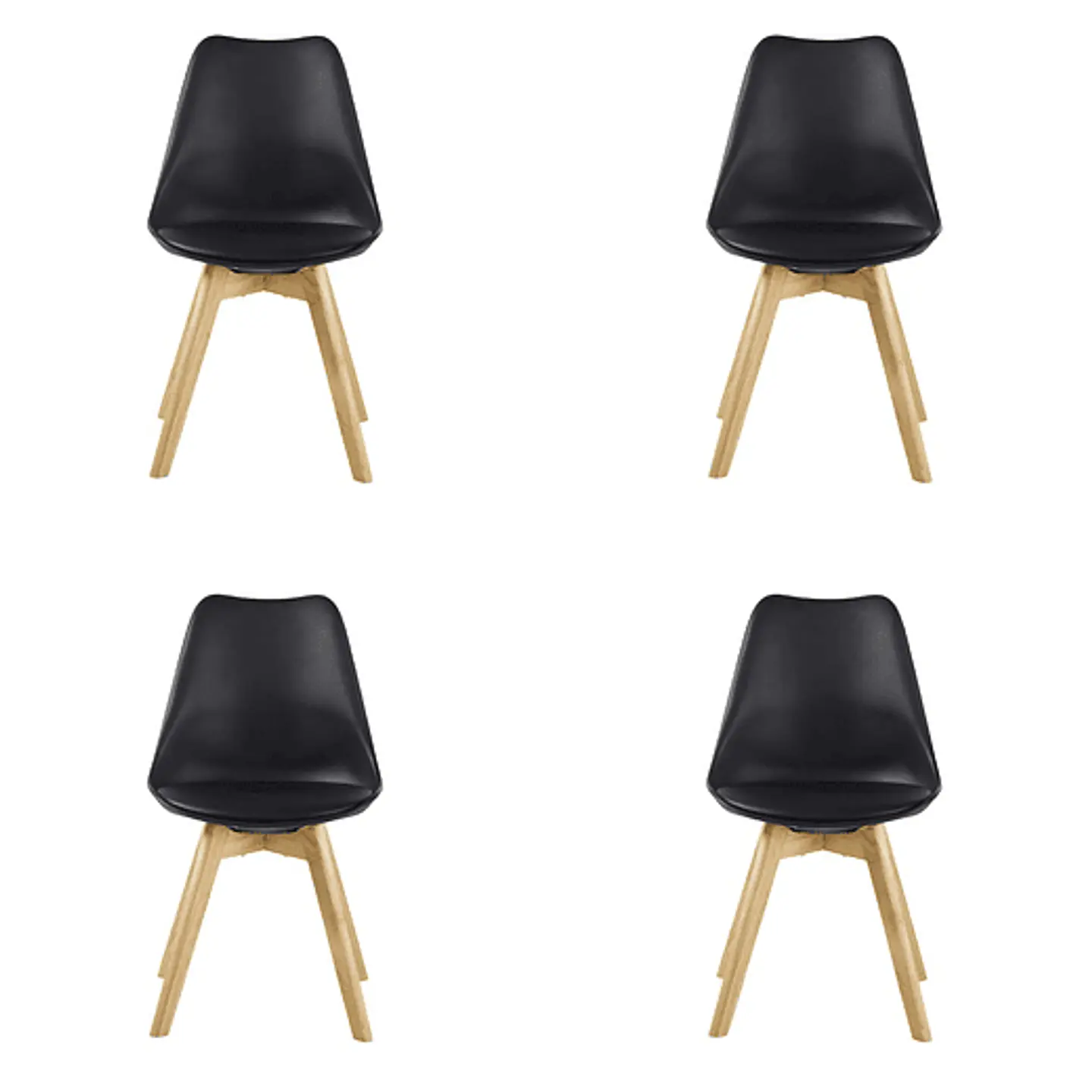 Pack de 4 Sillas Eames Oak Acolchadas  1