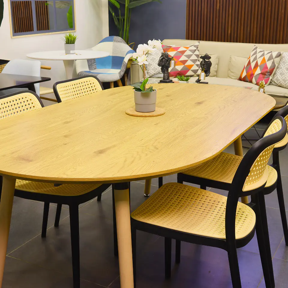 Comedor Wood Extensible + 4 Sillas Aia 2