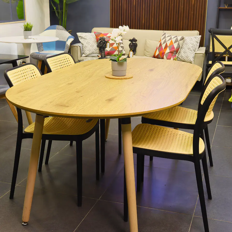 Comedor Wood Extensible + 4 Sillas Aia 4