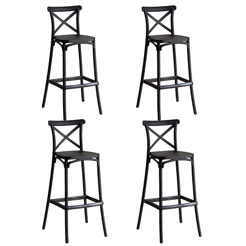 Pack 4 Taburetes Crossback Basic Negro 65cm 