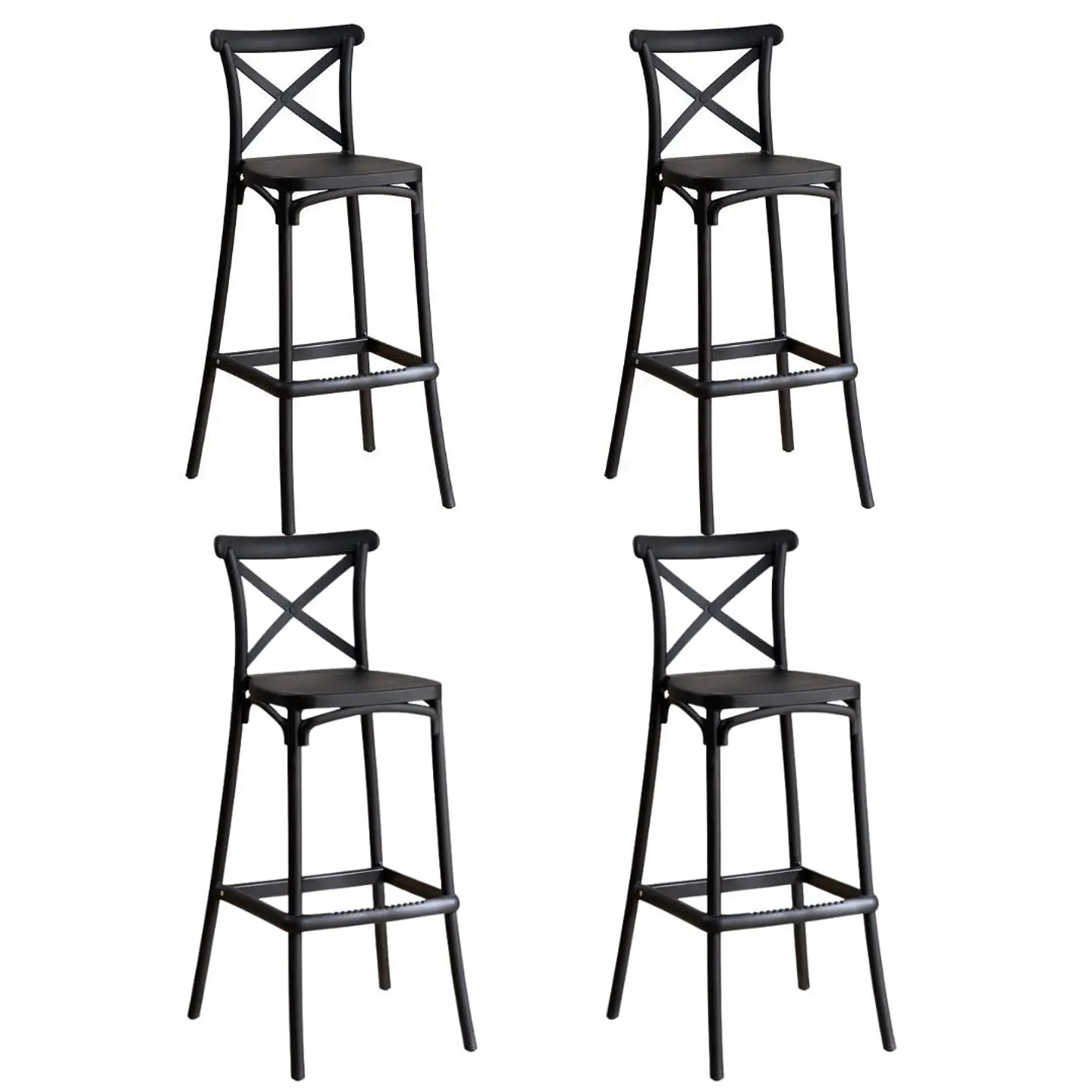 Pack 4 Taburetes Crossback Basic Negro 65cm  1