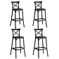 Pack 4 Taburetes Crossback Basic Negro 65cm  - Miniatura 1