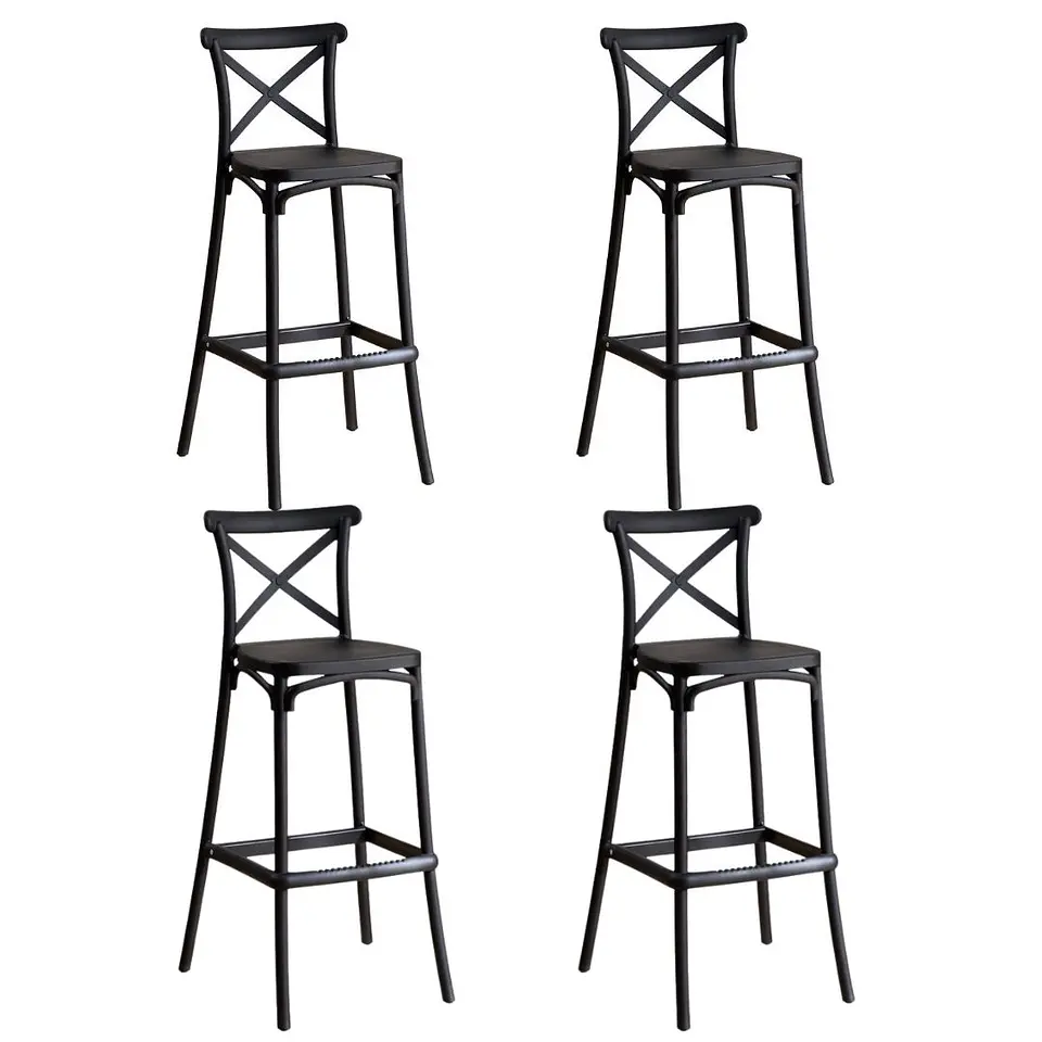 Pack 4 Taburetes Crossback Basic Negro 65cm  1