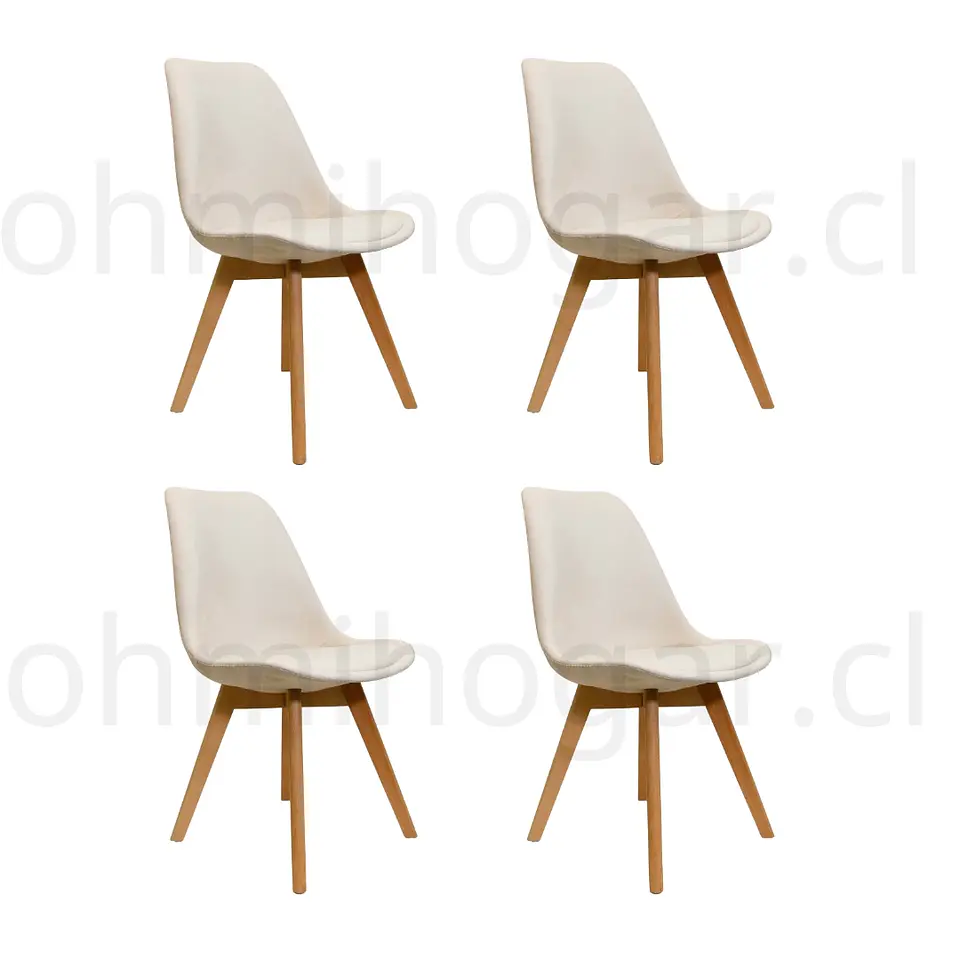 Pack 4 Sillas Tulip velvet acolchadas 1
