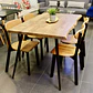Comedor Rectangular Rusti 140x80 + Sillas Soma Negro  - Miniatura 1