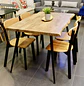 Comedor Rectangular Rusti 140x80 + Sillas Soma Negro  - Miniatura 1