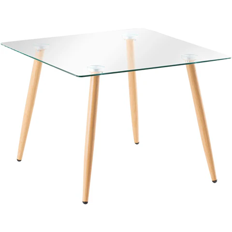 Mesa Eames Vidrio Cuadrada 80x80cm