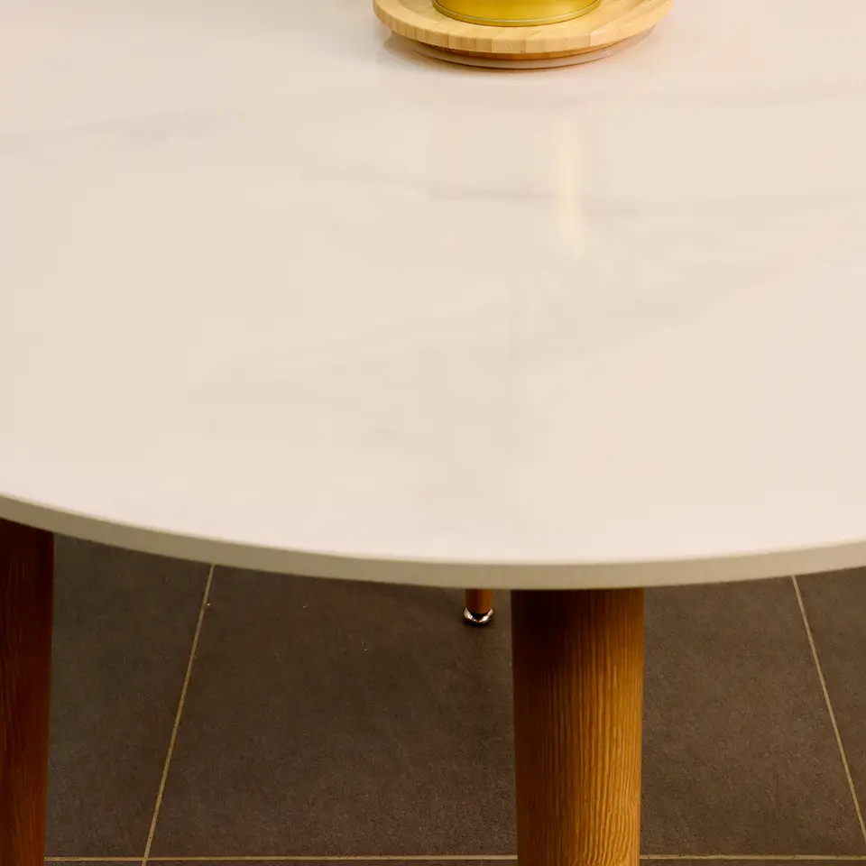 Mesa de Comedor Redonda de Cuarzo Calacatta Soft - (80cm, 100cm) 5