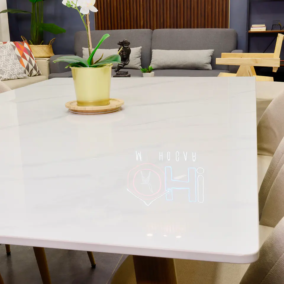 Set Comedor Rectangular de Cuarzo + 4 Sillas Eames Velvet 6