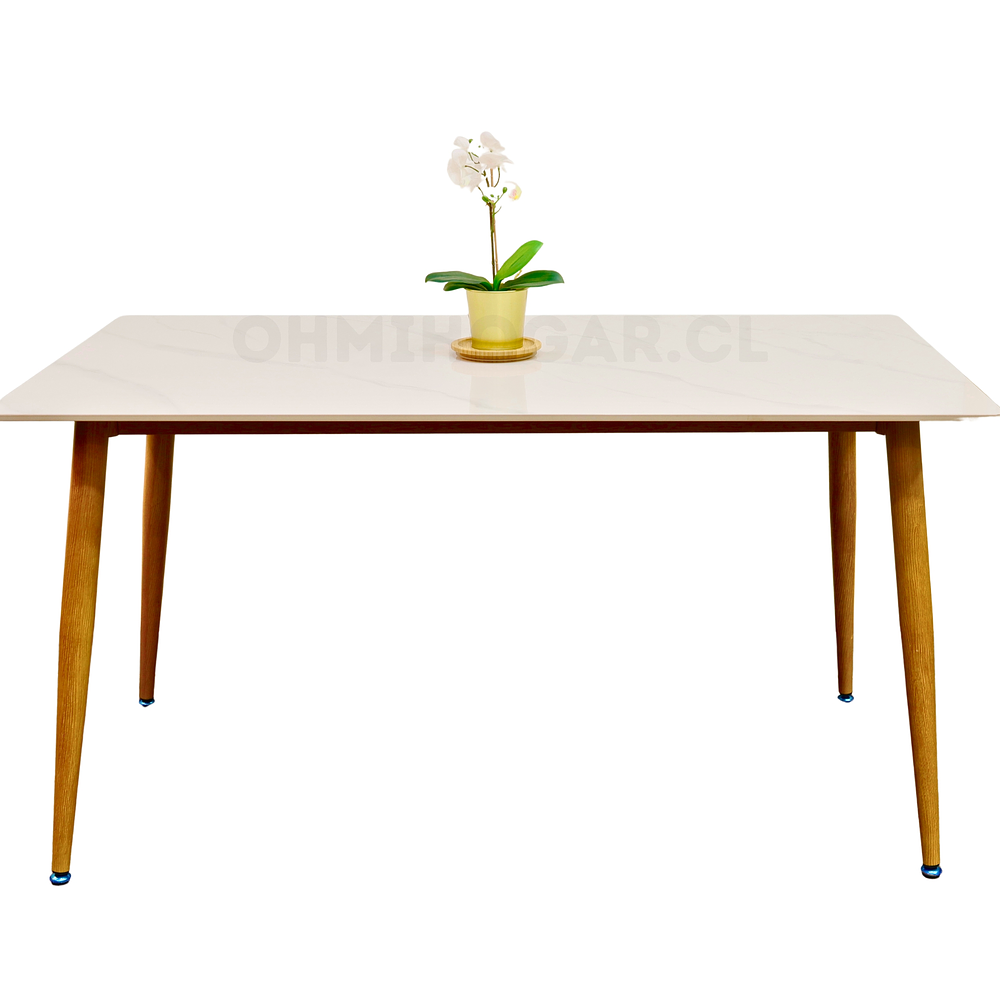 Set Comedor Rectangular de Cuarzo + 4 Sillas Eames Velvet 8