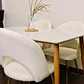 Set Comedor Rectangular de Cuarzo + 4 Sillas Eames Lana Bouclé Blanco   - Miniatura 5