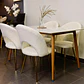 Set Comedor Rectangular de Cuarzo + 4 Sillas Eames Lana Bouclé Blanco   - Miniatura 2