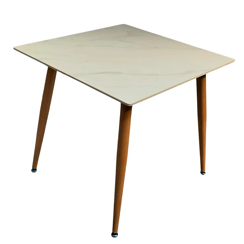 Mesa de Comedor Cuadrada de Cuarzo Calacatta Soft 80x80cm 8
