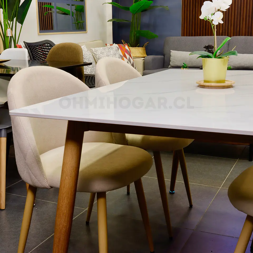 Mesa de Comedor Cuadrada de Cuarzo Calacatta Soft 80x80cm 4