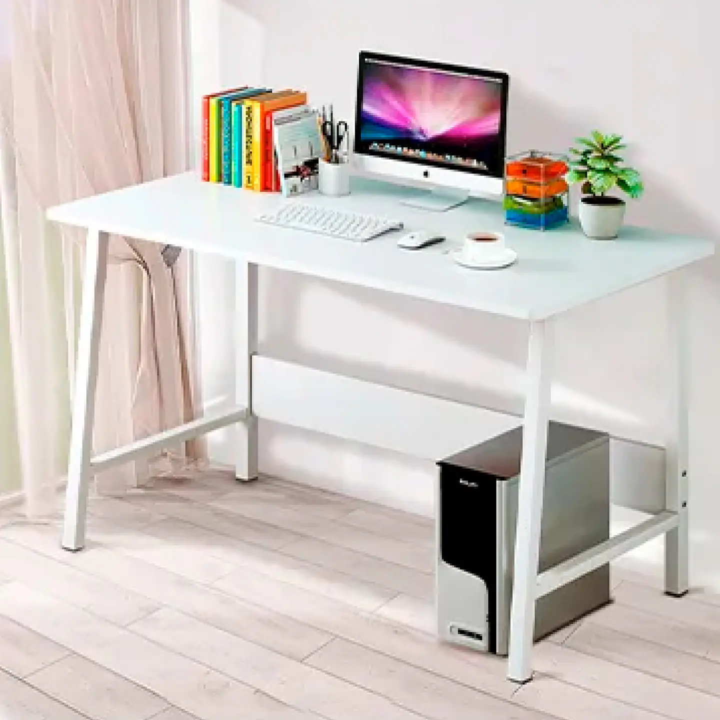 Escritorio Nórdico Blanco 120x55x72 Cms 3