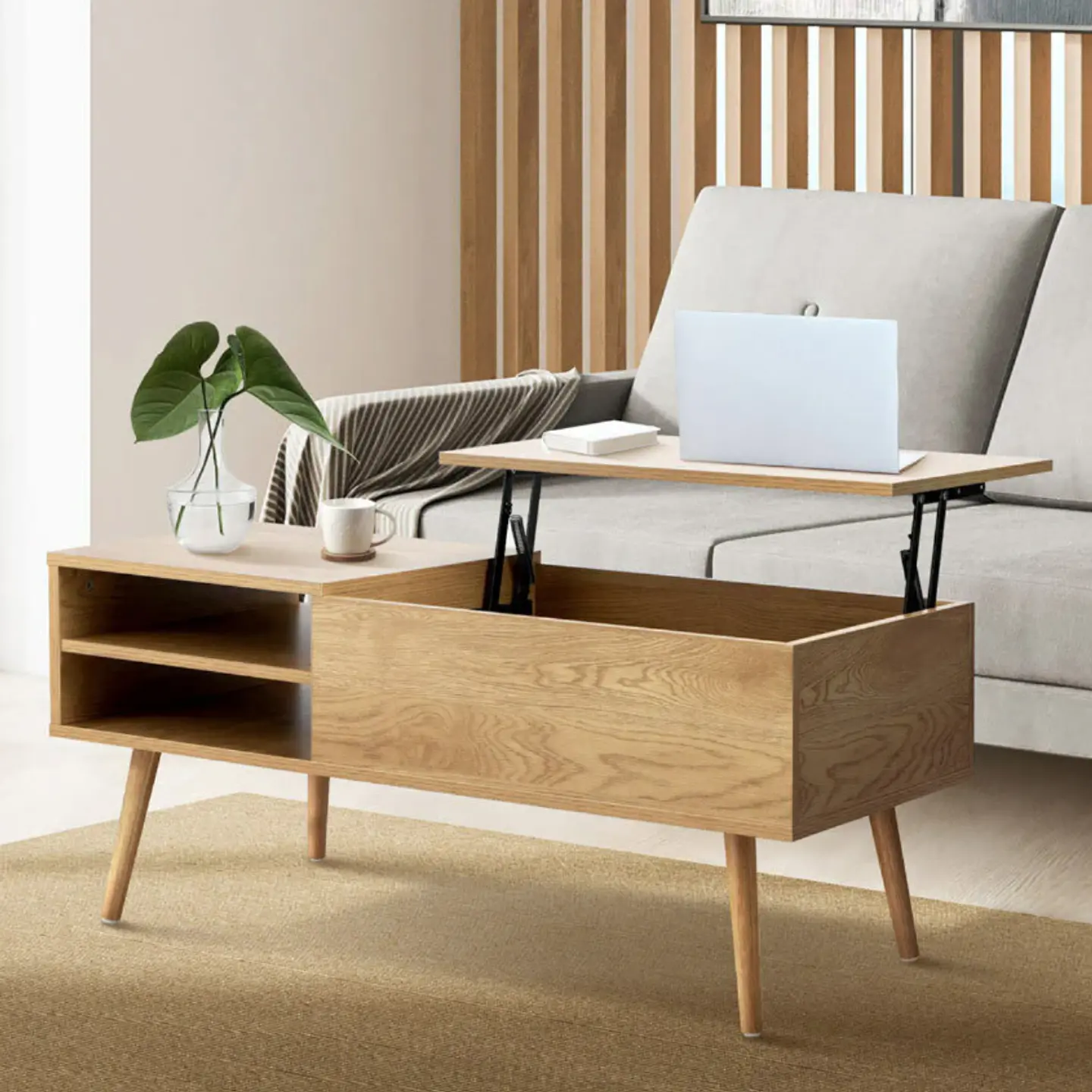 Mesa de Centro Minimal Multifuncional 100x50x45cm 6