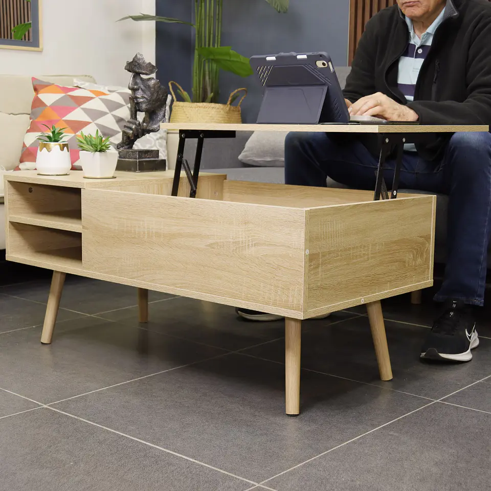 Mesa de Centro Minimal Multifuncional 100x50x45cm 3