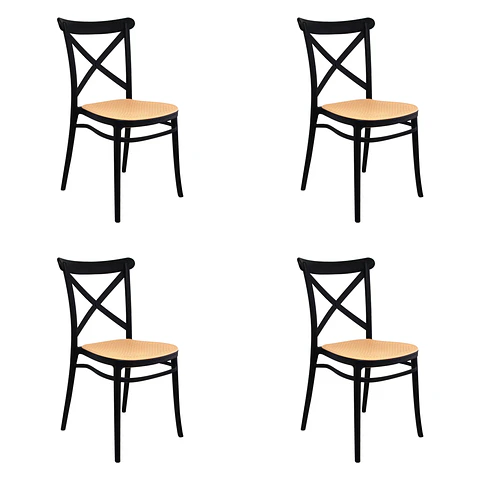 Pack de 4 Sillas Crossback Top 