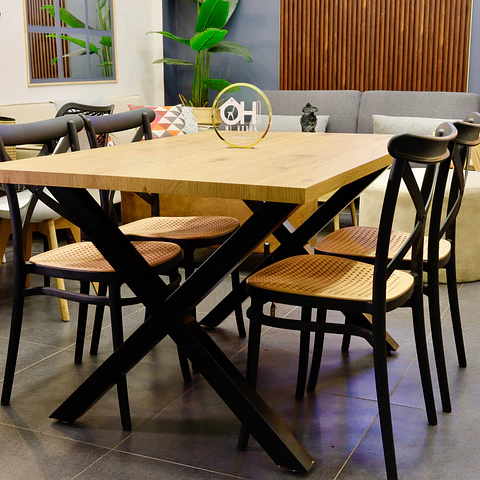 Set Comedor Xtable + Sillas Crossback Top Negro