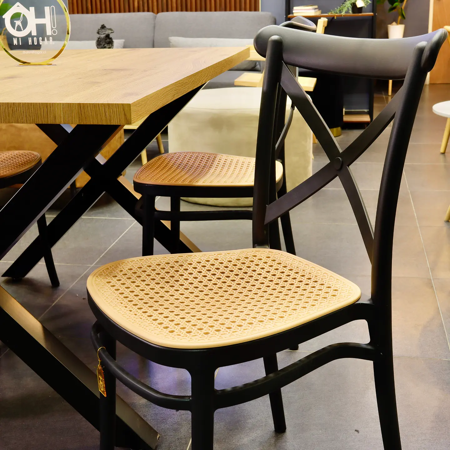 Set Comedor Xtable + Sillas Crossback Top Negro 7