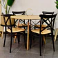 Set Comedor Eames Redondo 100cm Wood + 4 Sillas Crossback Top Negro  - Miniatura 1