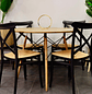 Set Comedor Eames Redondo 100cm Wood + 4 Sillas Crossback Top Negro  - Miniatura 7