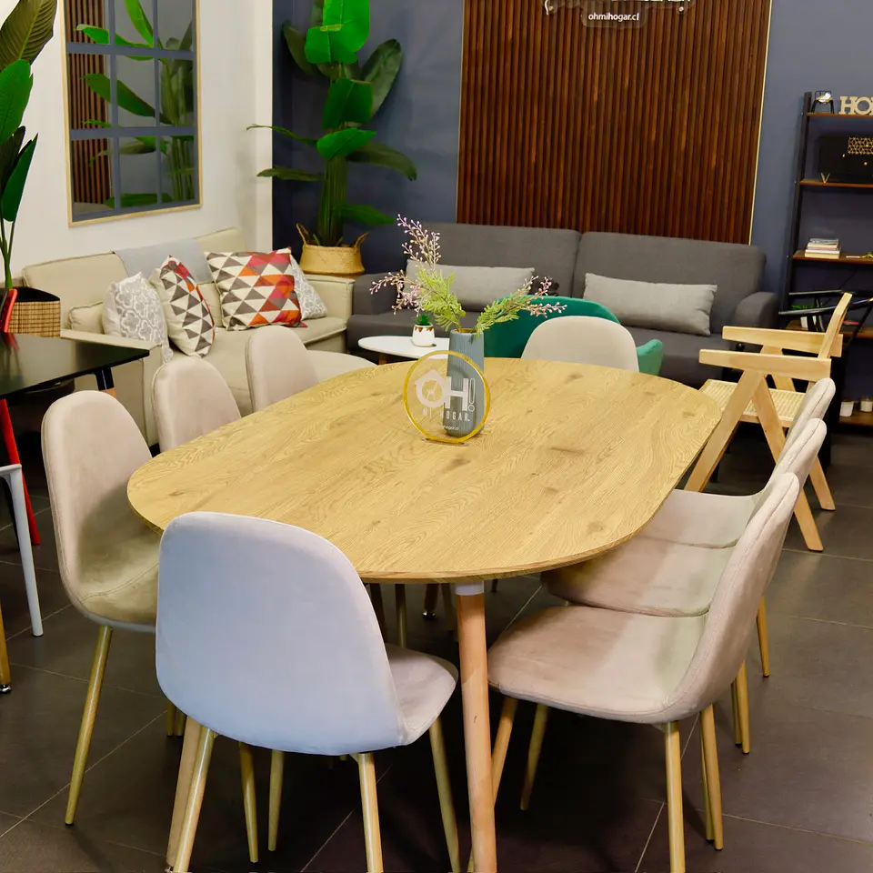 Comedor Extensible Wood (100 - 140 -180 cm) + Sillas Eames Velvet 7