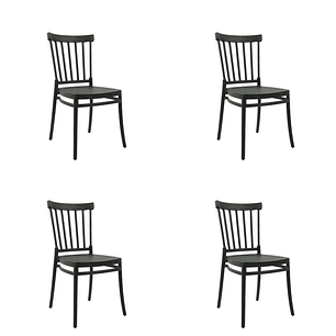 Pack de 4 Sillas Windsor Basic Negro