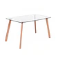 Mesa Nordica Rectangular de Vidrio Laterales Redondeados - (140x80x75cm, 150x90cm)  - Miniatura 1