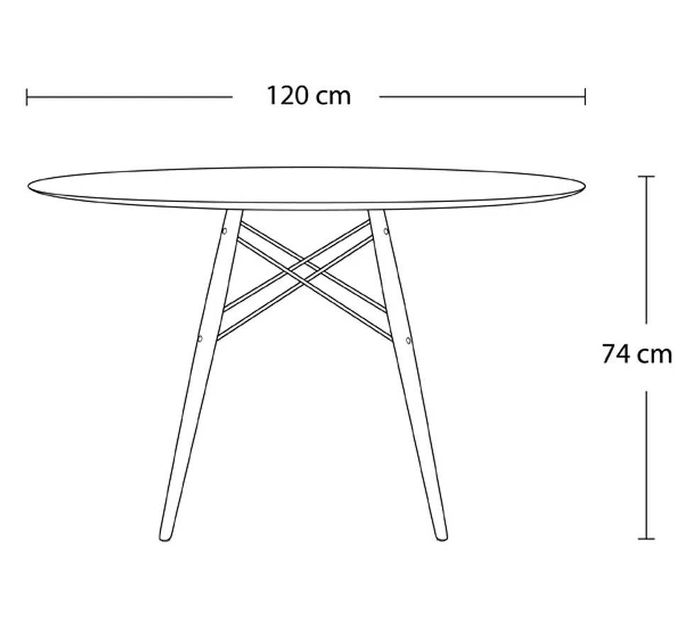 Mesa Eames Redonda 120cm de Diámetro 6