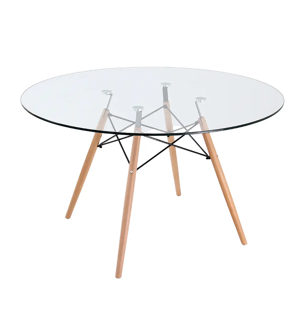 Mesa Eames Redonda de Vidrio - (80cm, 100cm, 120cm) 3